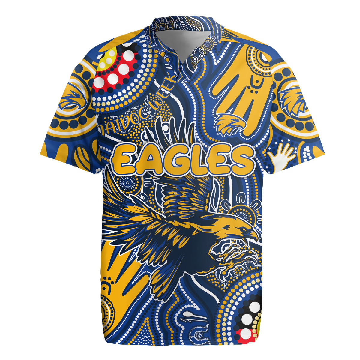 Personalised NAIDOC Week 2024 West Coast Eagles Rugby Jersey Australian Aboriginal Hand Painting