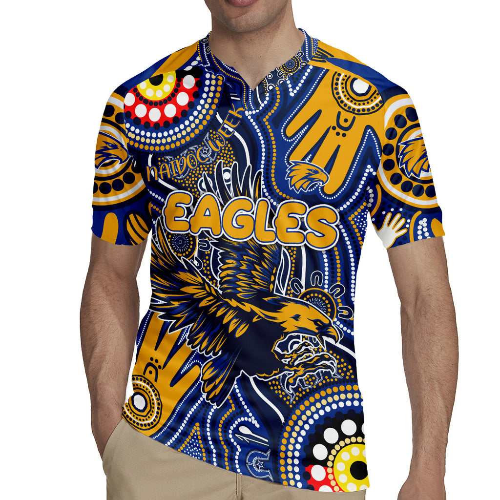 Personalised NAIDOC Week 2024 West Coast Eagles Rugby Jersey Australian Aboriginal Hand Painting