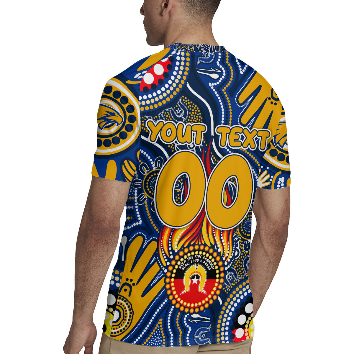 Personalised NAIDOC Week 2024 West Coast Eagles Rugby Jersey Australian Aboriginal Hand Painting