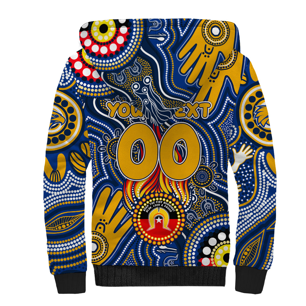 Personalised NAIDOC Week 2024 West Coast Eagles Sherpa Hoodie Australian Aboriginal Hand Painting