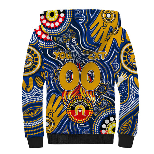 Personalised NAIDOC Week 2024 West Coast Eagles Sherpa Hoodie Australian Aboriginal Hand Painting