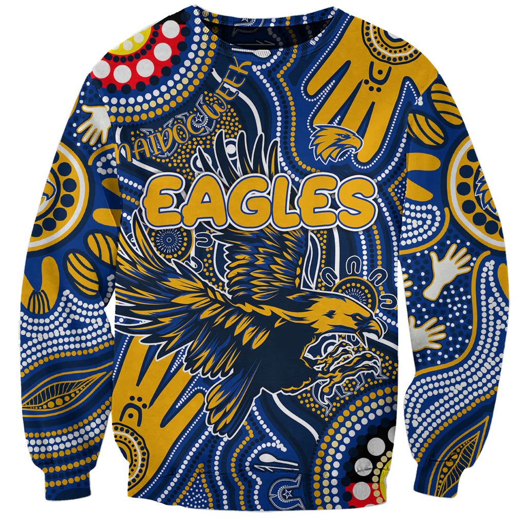 Personalised NAIDOC Week 2024 West Coast Eagles Sweatshirt Australian Aboriginal Hand Painting