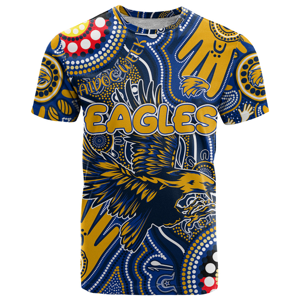 Personalised NAIDOC Week 2024 West Coast Eagles T Shirt Australian Aboriginal Hand Painting