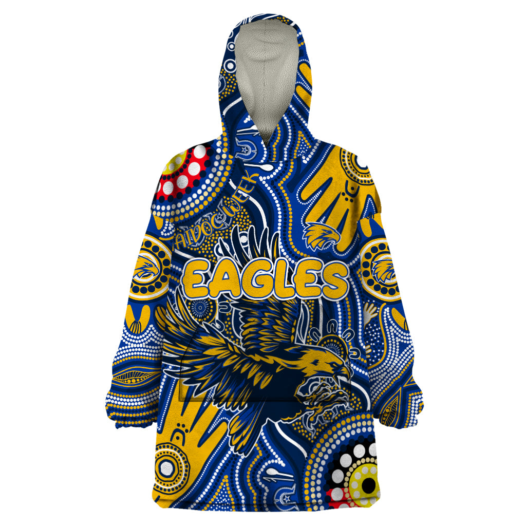 Personalised NAIDOC Week 2024 West Coast Eagles Wearable Blanket Hoodie Australian Aboriginal Hand Painting