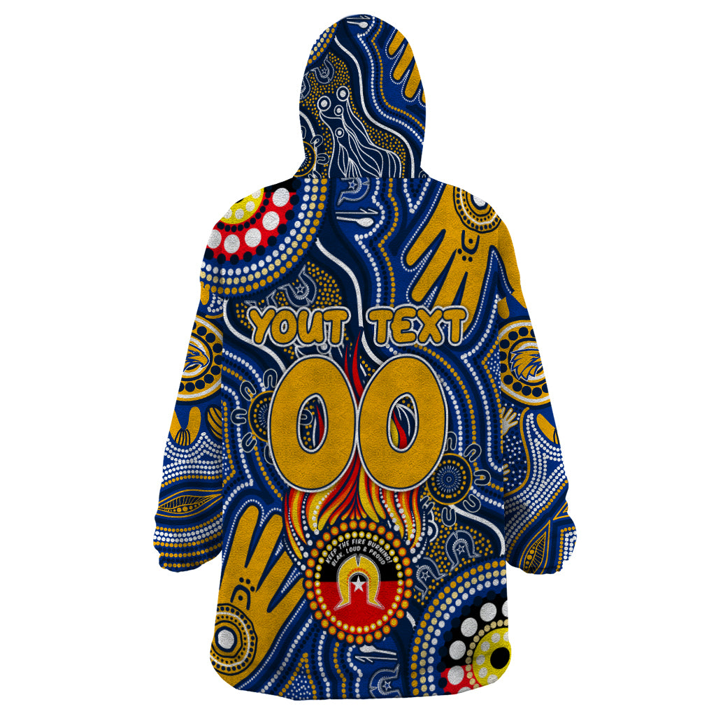 Personalised NAIDOC Week 2024 West Coast Eagles Wearable Blanket Hoodie Australian Aboriginal Hand Painting