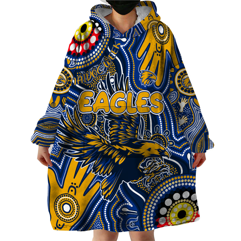 Personalised NAIDOC Week 2024 West Coast Eagles Wearable Blanket Hoodie Australian Aboriginal Hand Painting