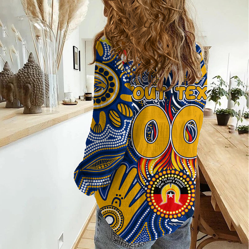 Personalised NAIDOC Week 2024 West Coast Eagles Women Casual Shirt Australian Aboriginal Hand Painting