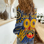 Personalised NAIDOC Week 2024 West Coast Eagles Women Casual Shirt Australian Aboriginal Hand Painting