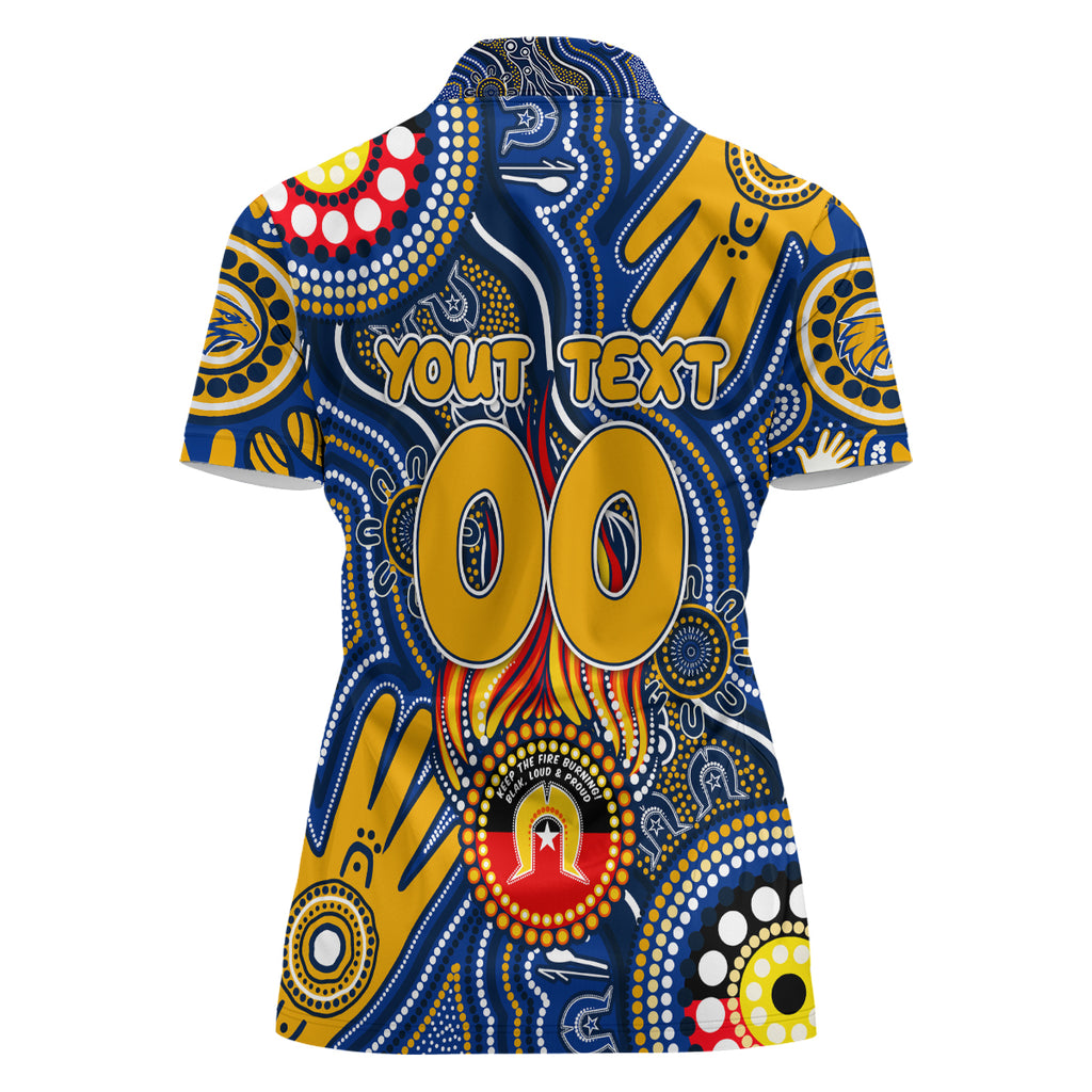 Personalised NAIDOC Week 2024 West Coast Eagles Women Polo Shirt Australian Aboriginal Hand Painting