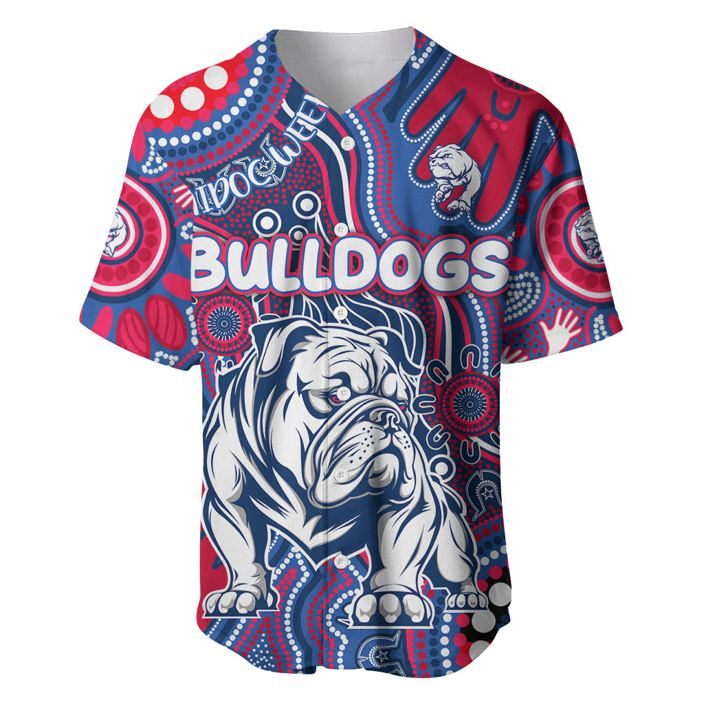 Personalised NAIDOC Week 2024 Western Bulldogs Baseball Jersey Australian Aboriginal Hand Painting