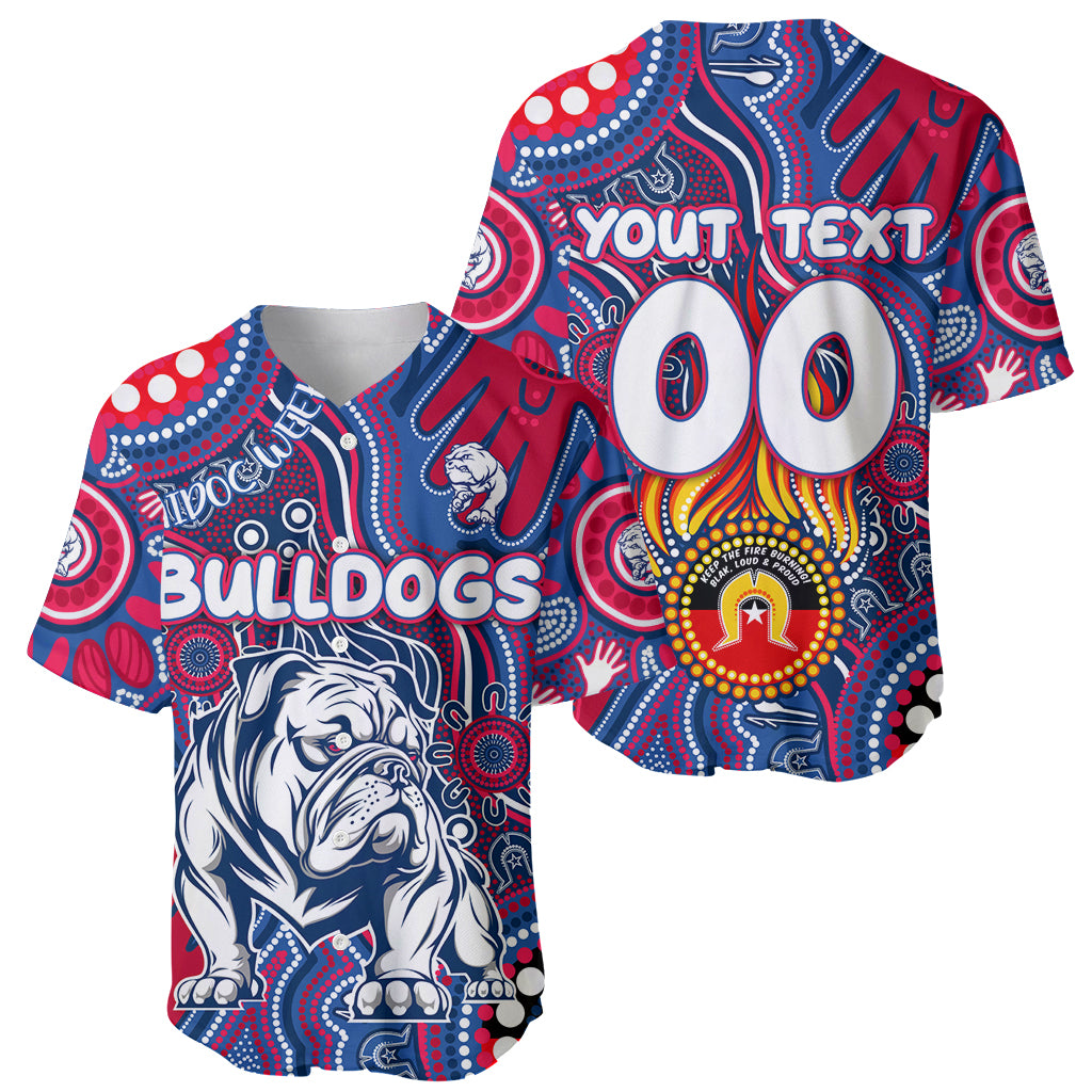 Personalised NAIDOC Week 2024 Western Bulldogs Baseball Jersey Australian Aboriginal Hand Painting