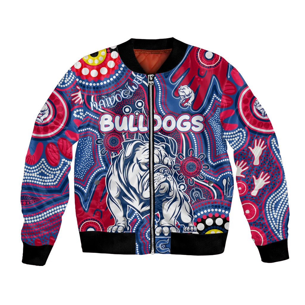 Personalised NAIDOC Week 2024 Western Bulldogs Bomber Jacket Australian Aboriginal Hand Painting
