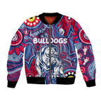 Personalised NAIDOC Week 2024 Western Bulldogs Bomber Jacket Australian Aboriginal Hand Painting