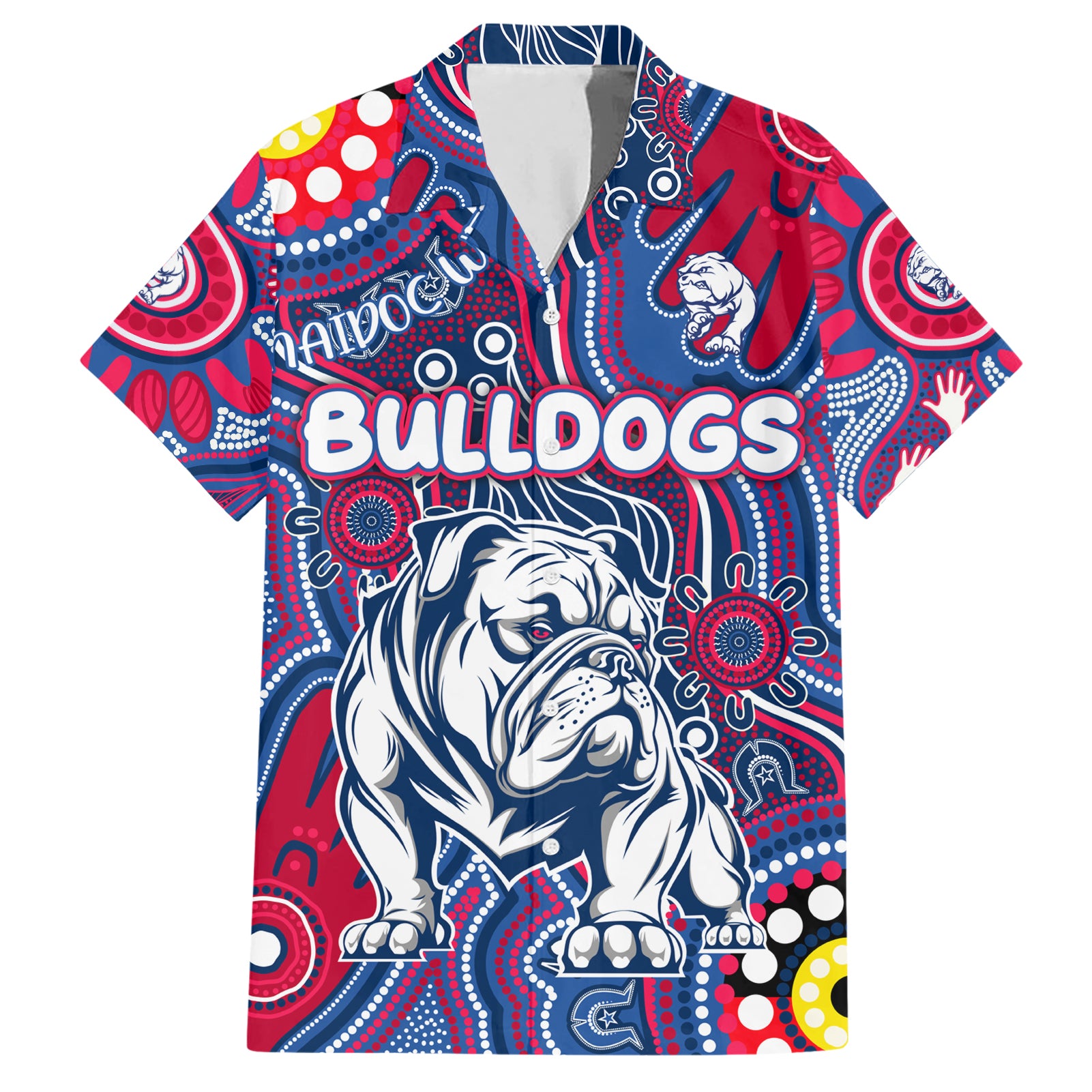 Personalised NAIDOC Week 2024 Western Bulldogs Hawaiian Shirt Australian Aboriginal Hand Painting