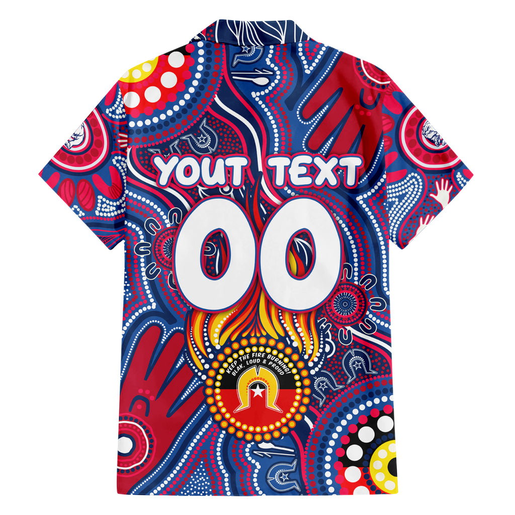 Personalised NAIDOC Week 2024 Western Bulldogs Hawaiian Shirt Australian Aboriginal Hand Painting