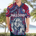Personalised NAIDOC Week 2024 Western Bulldogs Hawaiian Shirt Australian Aboriginal Hand Painting