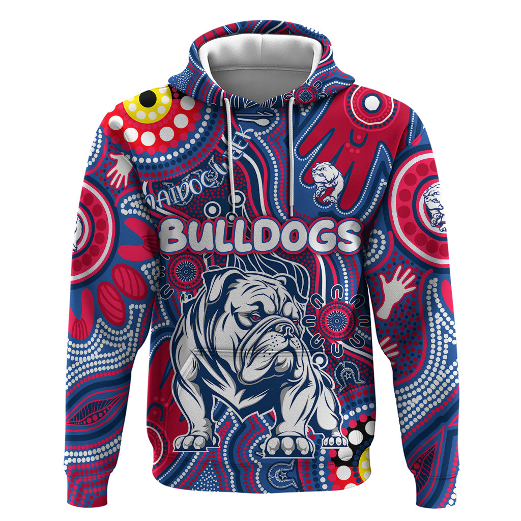 Personalised NAIDOC Week 2024 Western Bulldogs Hoodie Australian Aboriginal Hand Painting