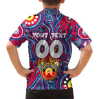 Personalised NAIDOC Week 2024 Western Bulldogs Kid Hawaiian Shirt Australian Aboriginal Hand Painting