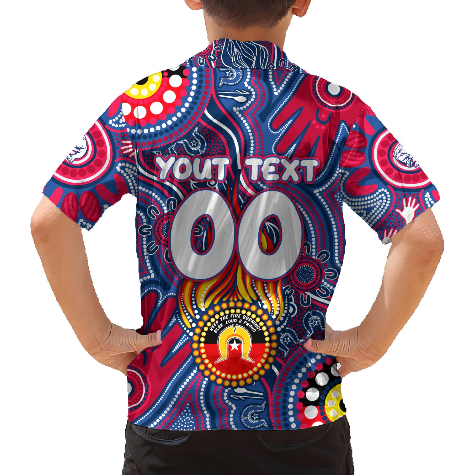 Personalised NAIDOC Week 2024 Western Bulldogs Kid Hawaiian Shirt Australian Aboriginal Hand Painting