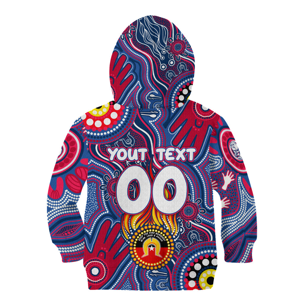 Personalised NAIDOC Week 2024 Western Bulldogs Kid Hoodie Australian Aboriginal Hand Painting