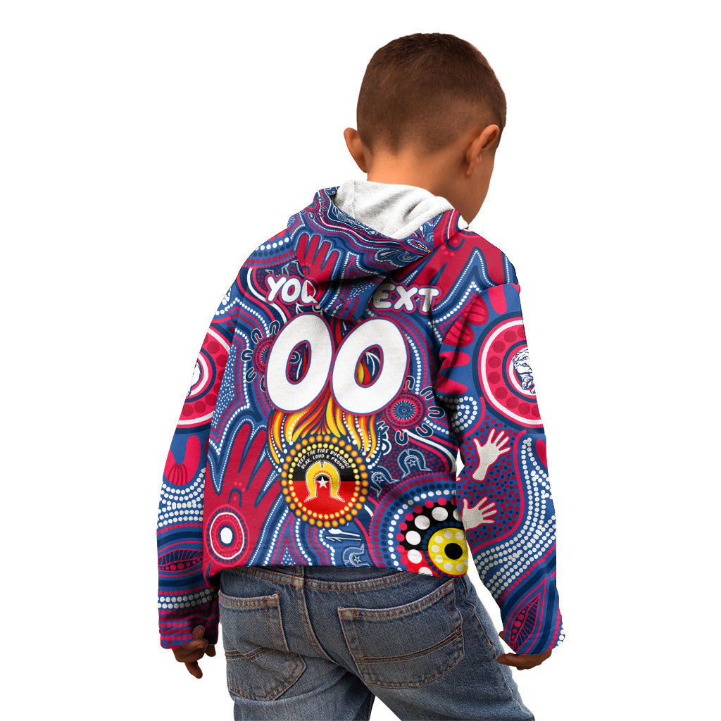Personalised NAIDOC Week 2024 Western Bulldogs Kid Hoodie Australian Aboriginal Hand Painting