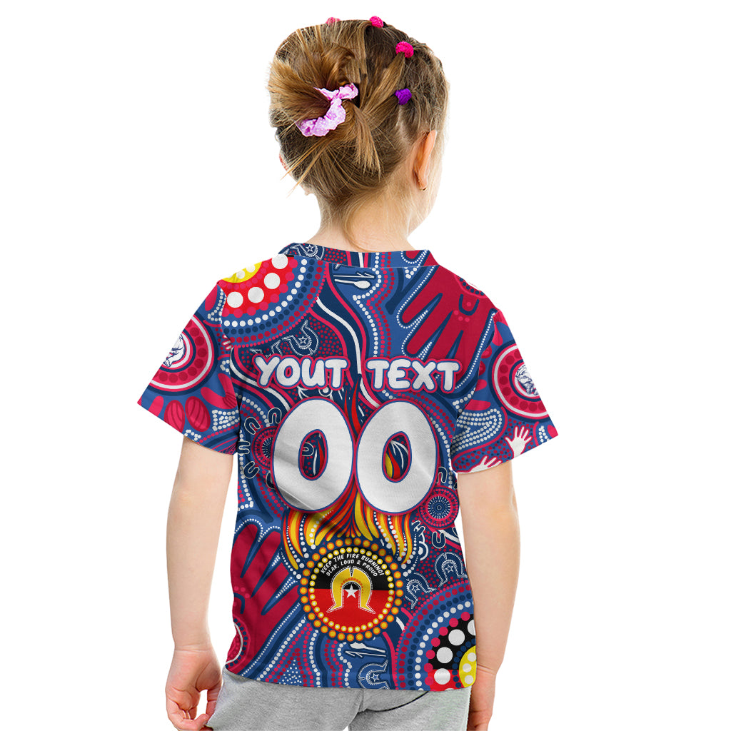 Personalised NAIDOC Week 2024 Western Bulldogs Kid T Shirt Australian Aboriginal Hand Painting