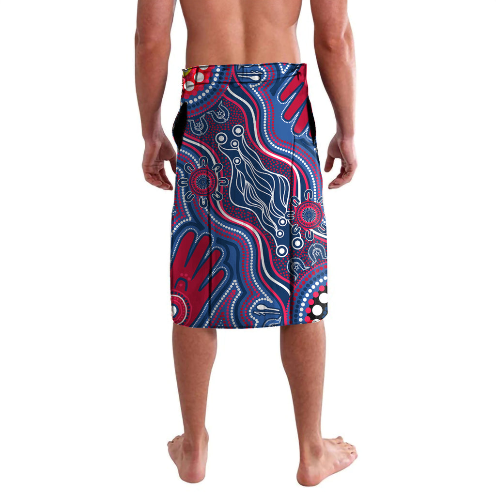 Personalised NAIDOC Week 2024 Western Bulldogs Lavalava Australian Aboriginal Hand Painting