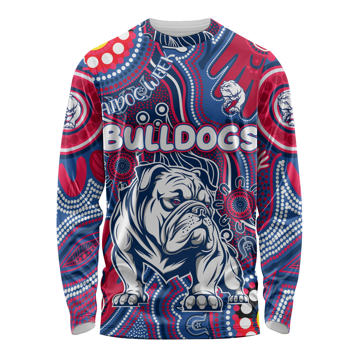 Personalised NAIDOC Week 2024 Western Bulldogs Long Sleeve Shirt Australian Aboriginal Hand Painting