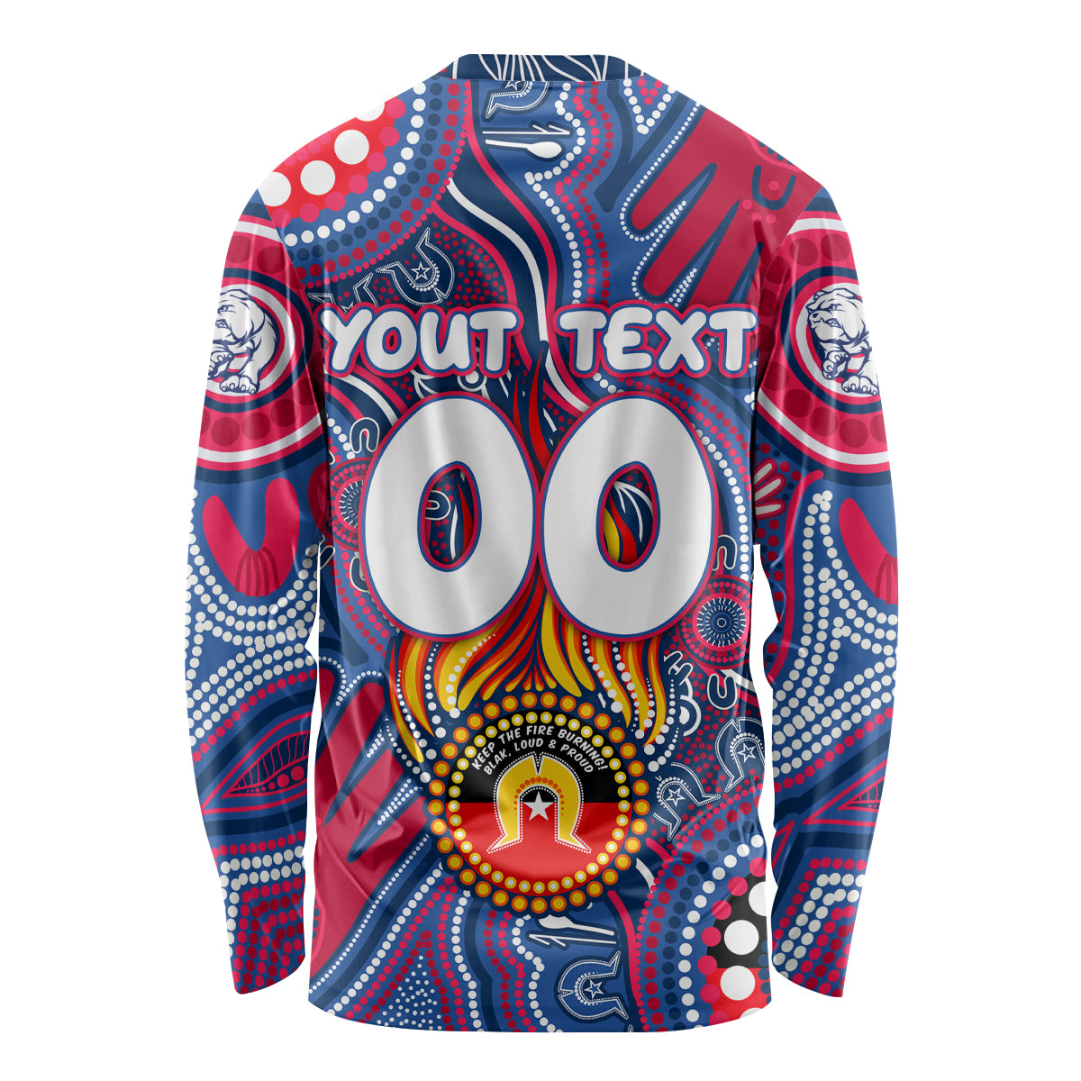 Personalised NAIDOC Week 2024 Western Bulldogs Long Sleeve Shirt Australian Aboriginal Hand Painting