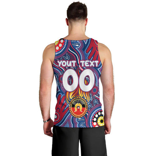 Personalised NAIDOC Week 2024 Western Bulldogs Men Tank Top Australian Aboriginal Hand Painting