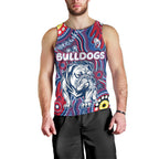 Personalised NAIDOC Week 2024 Western Bulldogs Men Tank Top Australian Aboriginal Hand Painting