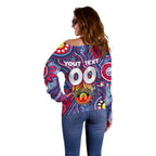 Personalised NAIDOC Week 2024 Western Bulldogs Off Shoulder Sweater Australian Aboriginal Hand Painting