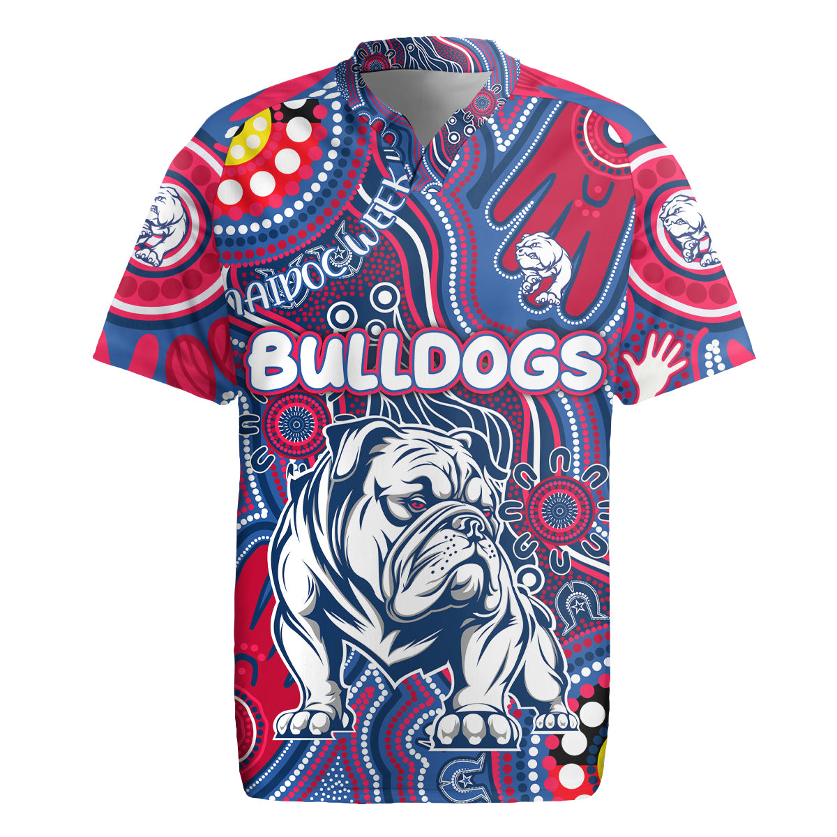 Personalised NAIDOC Week 2024 Western Bulldogs Rugby Jersey Australian Aboriginal Hand Painting