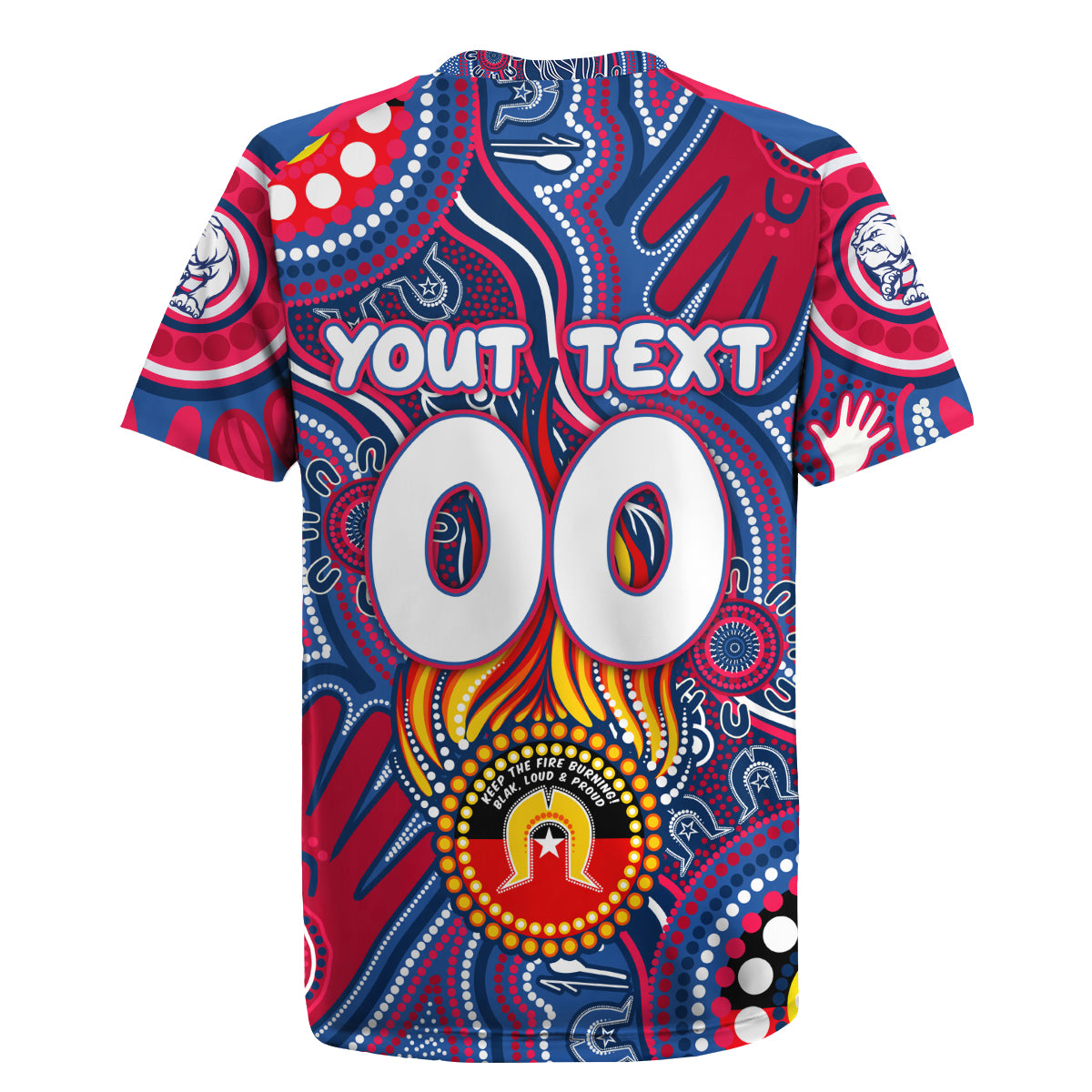 Personalised NAIDOC Week 2024 Western Bulldogs Rugby Jersey Australian Aboriginal Hand Painting
