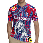 Personalised NAIDOC Week 2024 Western Bulldogs Rugby Jersey Australian Aboriginal Hand Painting