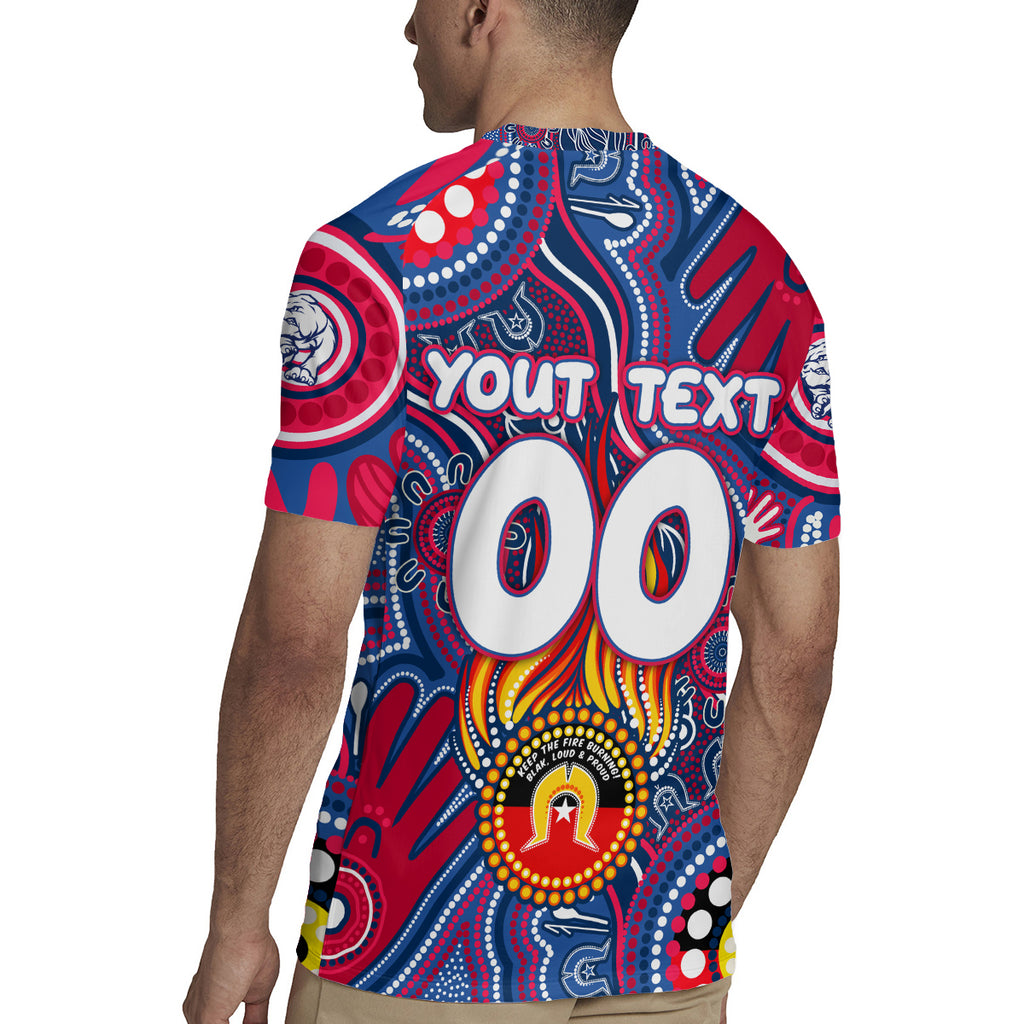 Personalised NAIDOC Week 2024 Western Bulldogs Rugby Jersey Australian Aboriginal Hand Painting