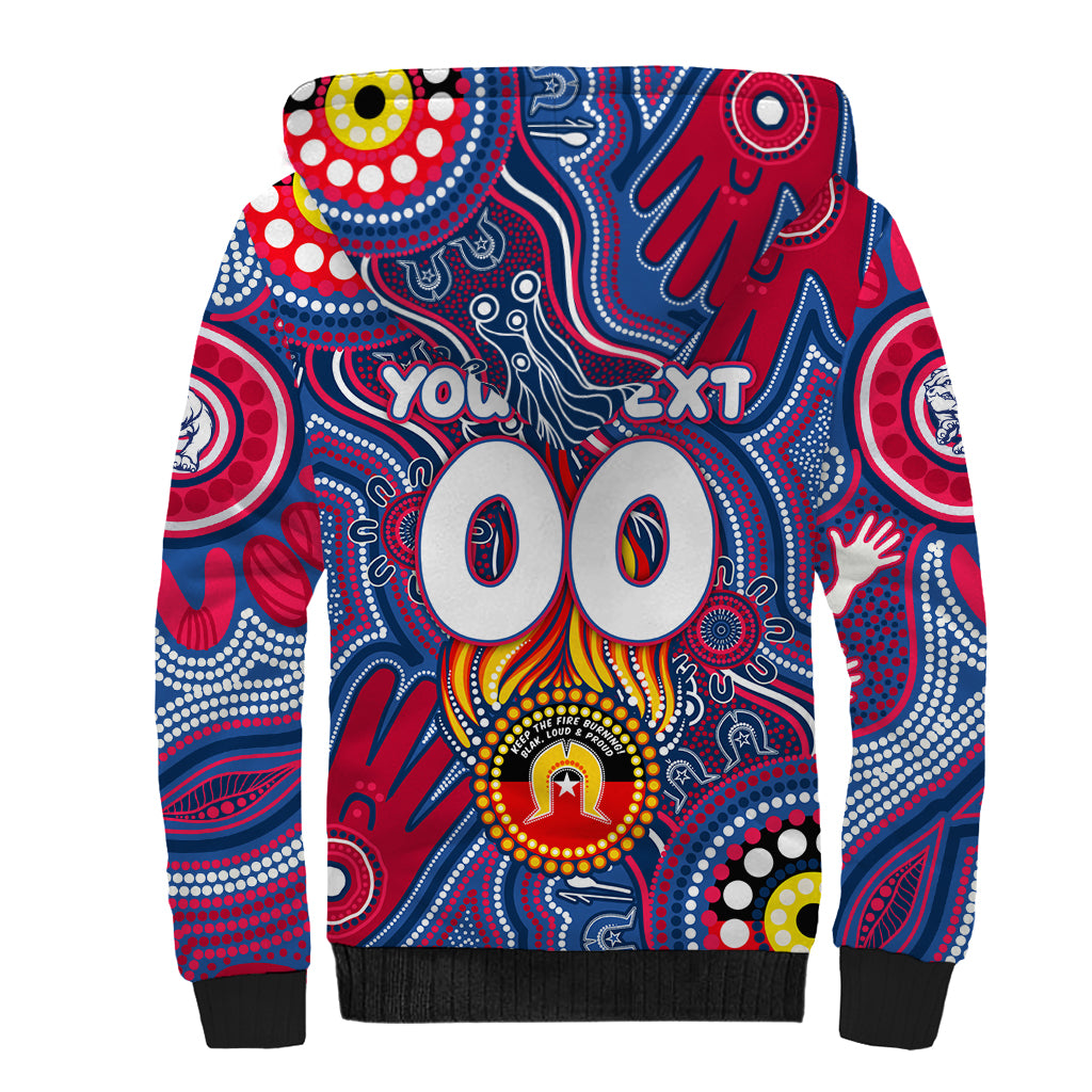 Personalised NAIDOC Week 2024 Western Bulldogs Sherpa Hoodie Australian Aboriginal Hand Painting