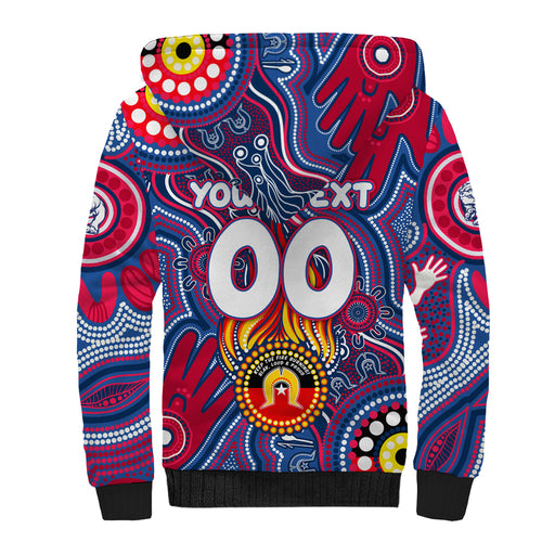 Personalised NAIDOC Week 2024 Western Bulldogs Sherpa Hoodie Australian Aboriginal Hand Painting