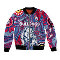 Personalised NAIDOC Week 2024 Western Bulldogs Sleeve Zip Bomber Jacket Australian Aboriginal Hand Painting
