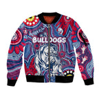 Personalised NAIDOC Week 2024 Western Bulldogs Sleeve Zip Bomber Jacket Australian Aboriginal Hand Painting