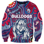 Personalised NAIDOC Week 2024 Western Bulldogs Sweatshirt Australian Aboriginal Hand Painting