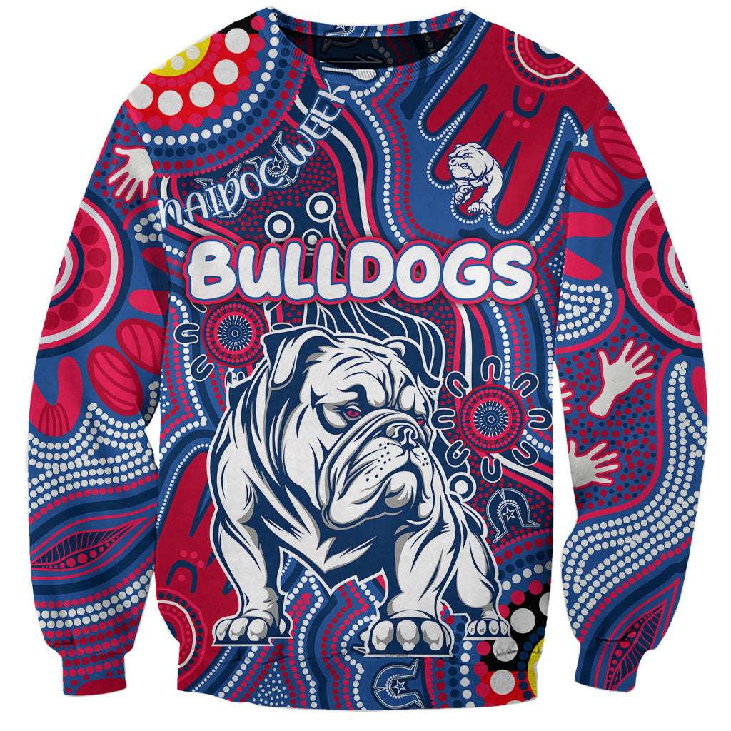 Personalised NAIDOC Week 2024 Western Bulldogs Sweatshirt Australian Aboriginal Hand Painting