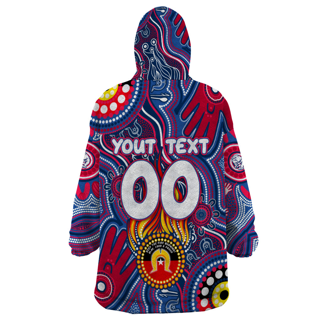 Personalised NAIDOC Week 2024 Western Bulldogs Wearable Blanket Hoodie Australian Aboriginal Hand Painting