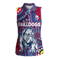 Personalised NAIDOC Week 2024 Western Bulldogs Women Sleeveless Polo Shirt Australian Aboriginal Hand Painting