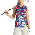 Personalised NAIDOC Week 2024 Western Bulldogs Women Sleeveless Polo Shirt Australian Aboriginal Hand Painting