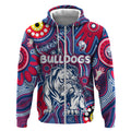 Personalised NAIDOC Week 2024 Western Bulldogs Zip Hoodie Australian Aboriginal Hand Painting