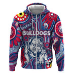 Personalised NAIDOC Week 2024 Western Bulldogs Zip Hoodie Australian Aboriginal Hand Painting