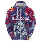 Personalised NAIDOC Week 2024 Western Bulldogs Zip Hoodie Australian Aboriginal Hand Painting