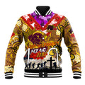 Personalised Broncos ANZAC Day Baseball Jacket Aboriginal Rising Sun