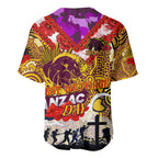 Personalised Broncos ANZAC Day Baseball Jersey Aboriginal Rising Sun